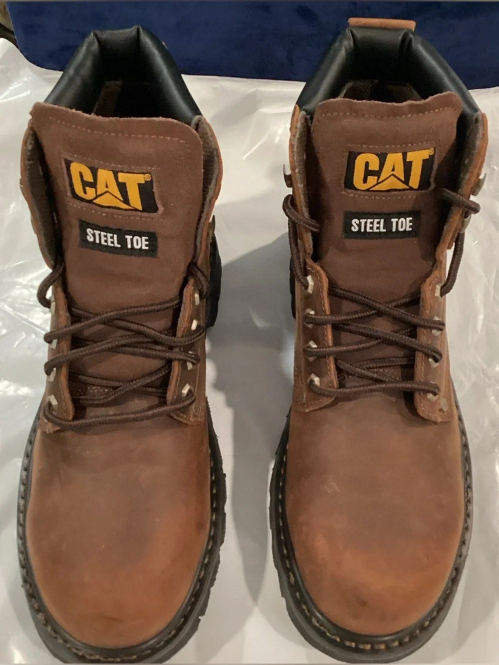 CAT Caterpillar Steel Toe Work Boots Men’s 11 Wide Brown Leather NWOB